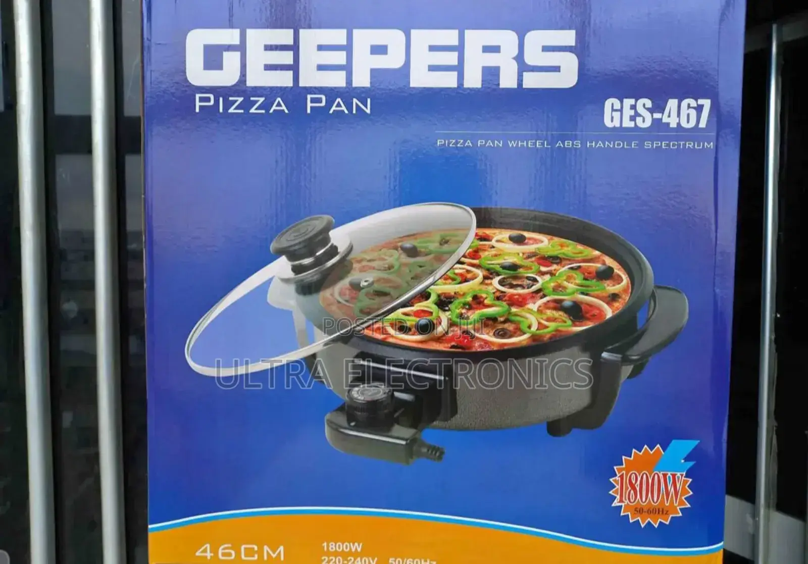 Geepers Ges-467 Electric Pizza Pan. Size: 46cm Diameter