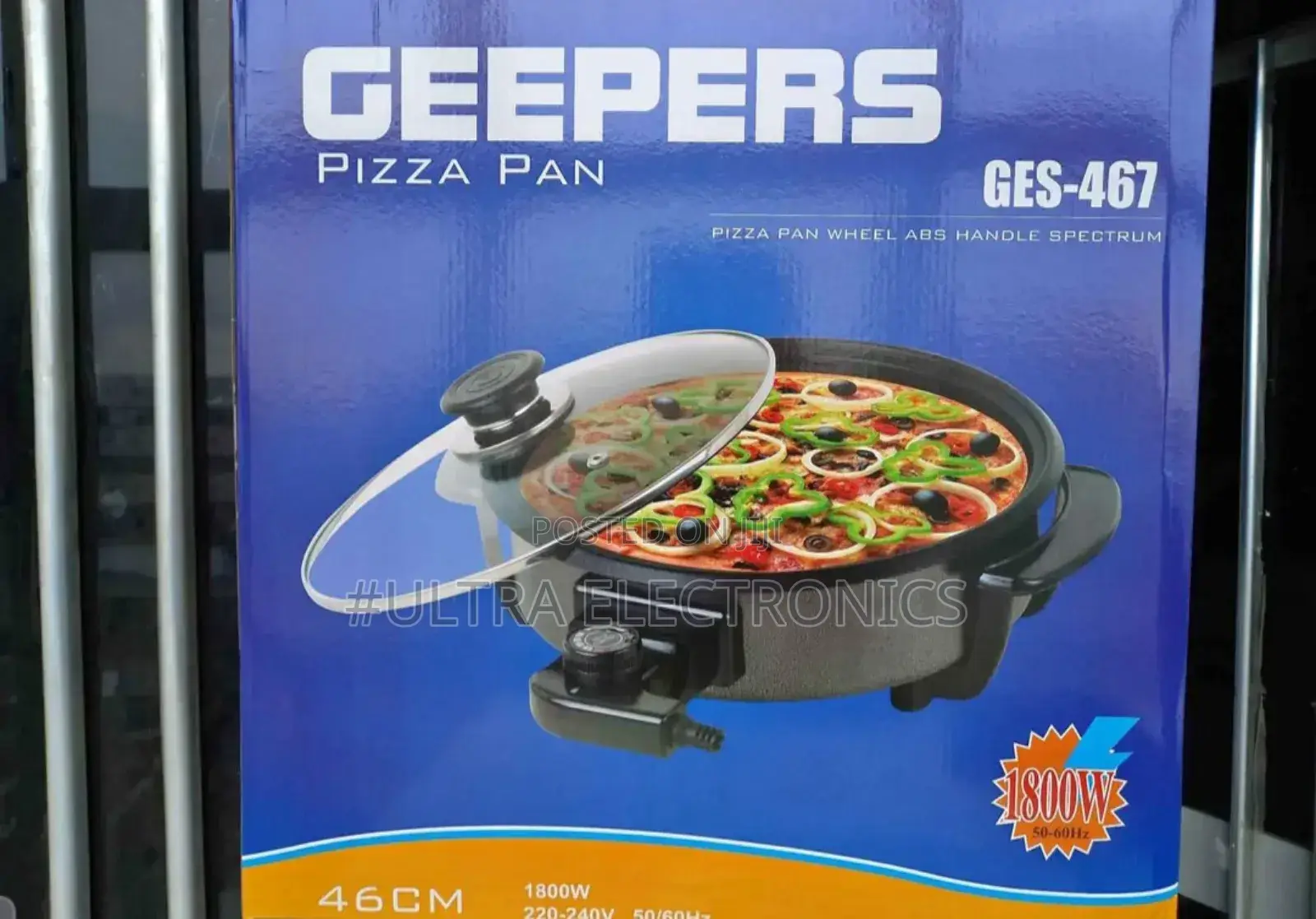 Geepers Ges-467 Electric Pizza Pan. Size: 46cm Diameter