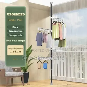 Telescopic Floor To Ceiling Free Standing Cloth Drying Pole