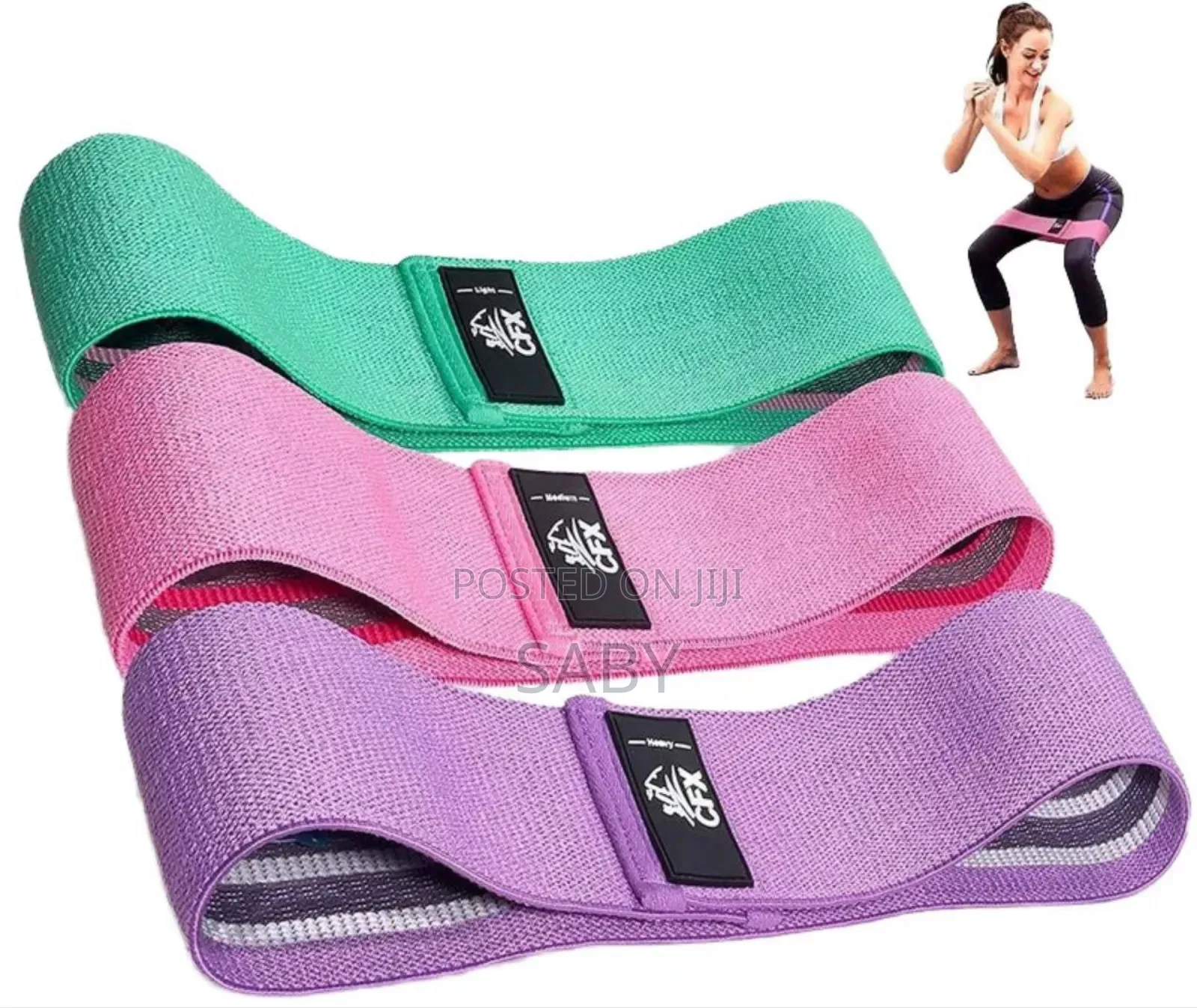3pcs Elastic Hip Resistance Band Set