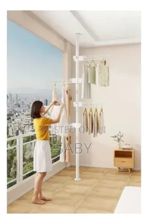 Telescopic Floor To Ceiling Free Standing Cloth Drying Pole