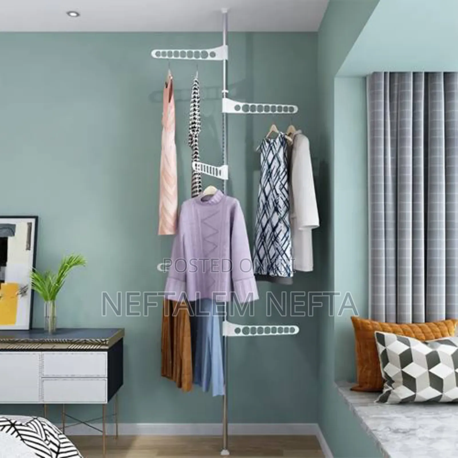 Telescopic Floor To Celling Free Standing Cloth Drying Pole