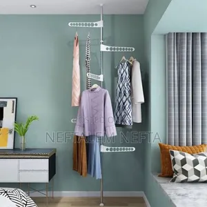 Telescopic Floor To Celling Free Standing Cloth Drying Pole