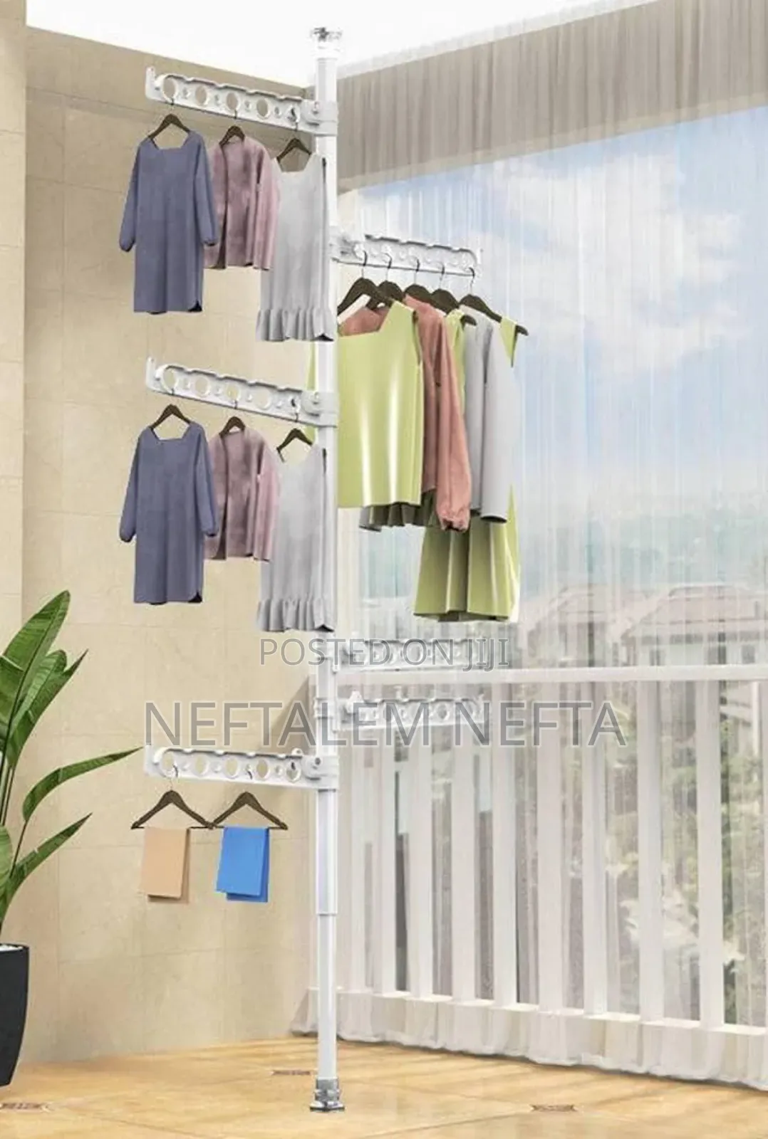 Telescopic Floor To Celling Free Standing Cloth Drying Pole