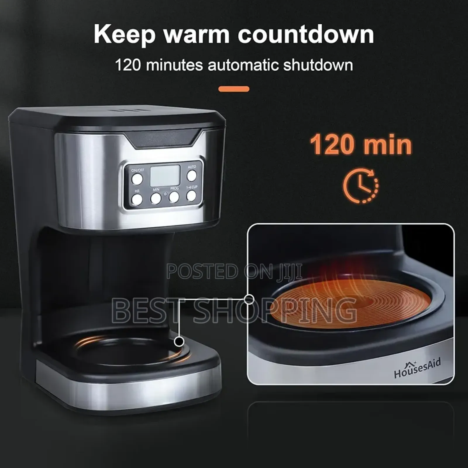 Houseaid 12 Cup Coffee Maker Semi Digital