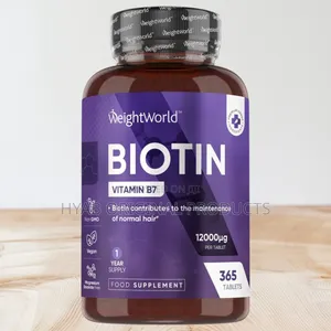 Biotin (12,000μg) for Skin, Hair and Nails ,365 Tablets