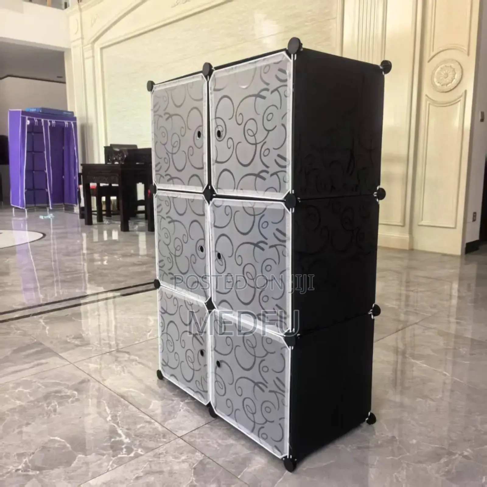 Plastic and Metal Cubic Cloth Cabinet