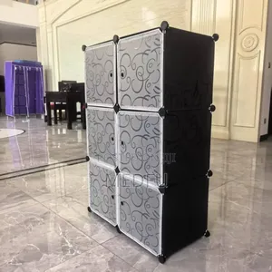Plastic and Metal Cubic Cloth Cabinet