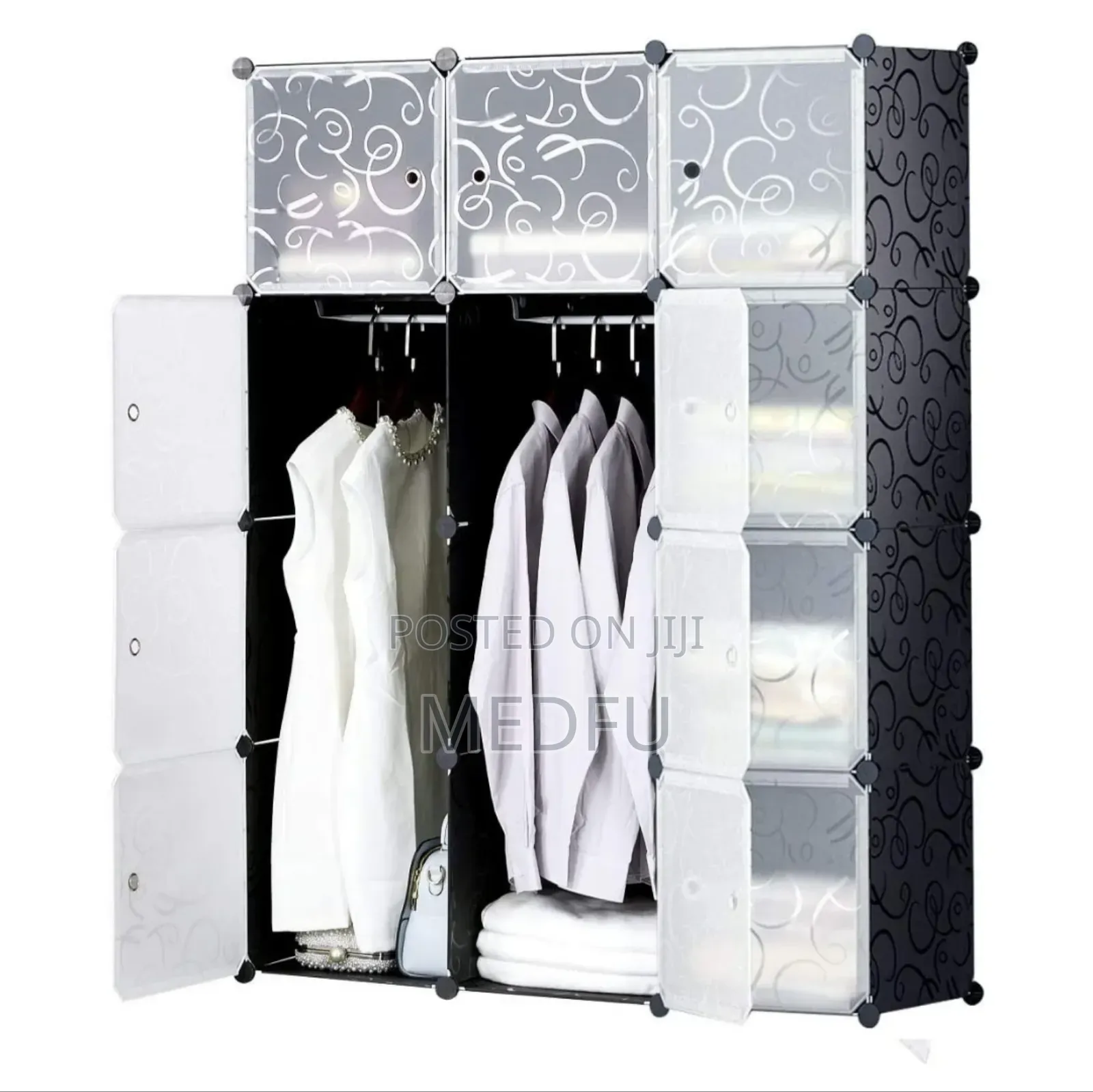 Plastic and Metal Cubic Cloth Cabinet