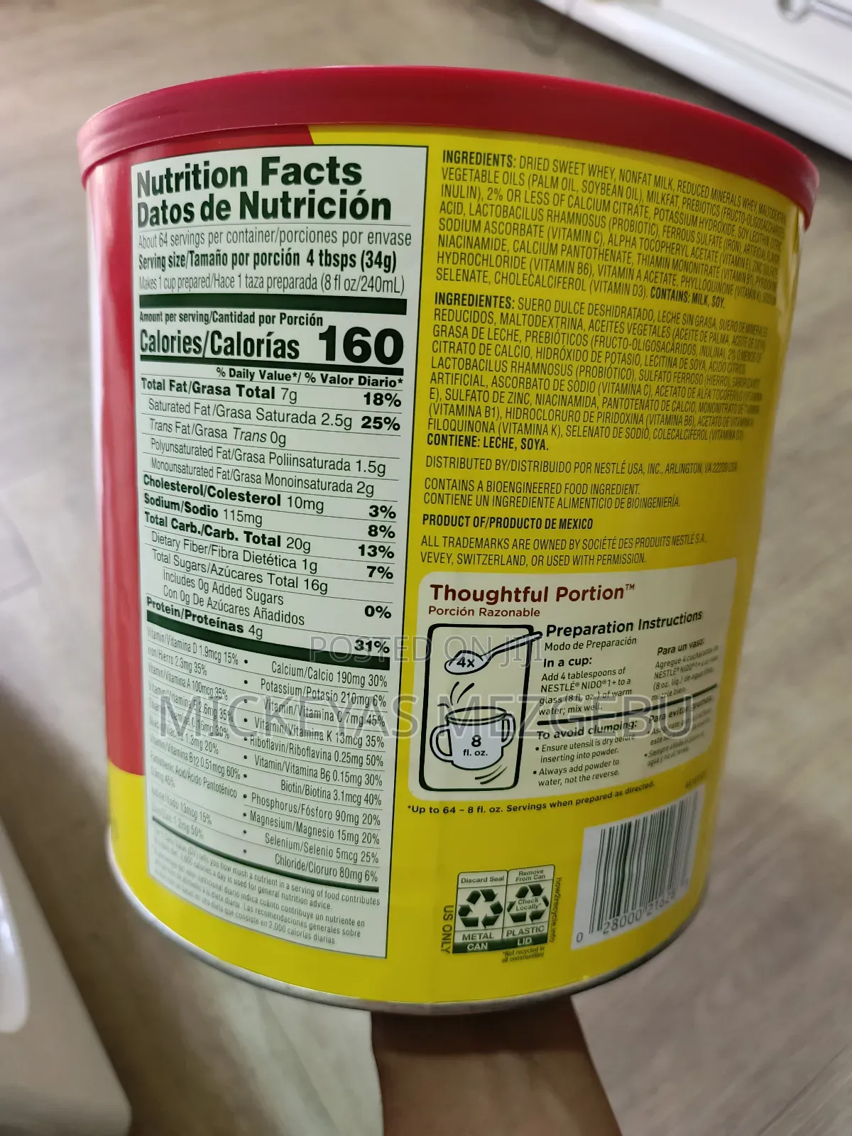 Nido Nestle Kinder 1+ Milk Powder From Usa