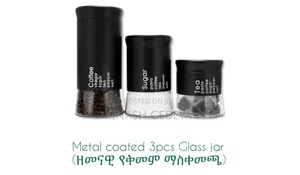 3pcs Modern Design Glass Jar With Lid