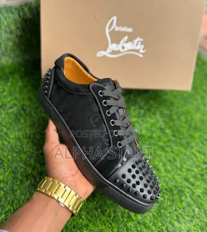 Christian Louboutin Junior Spikes in Black High Master Quality Shoes
