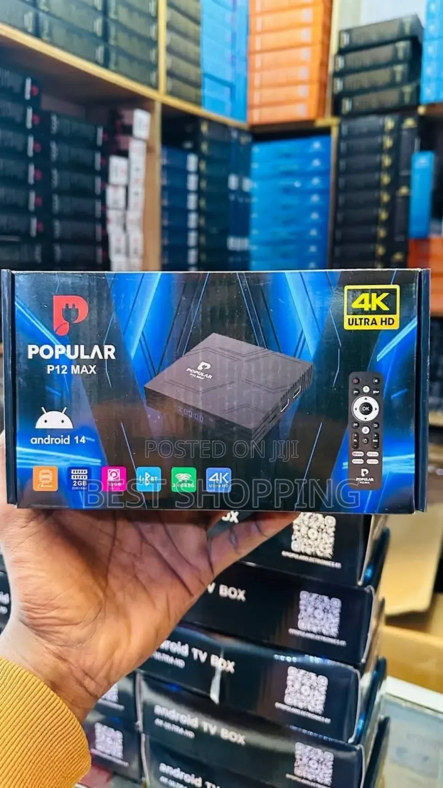 Popular P-12max Android Tv Smart Box የቲቪ ስማርት ማድረጊያ 16 Gb 2 Gb Ram