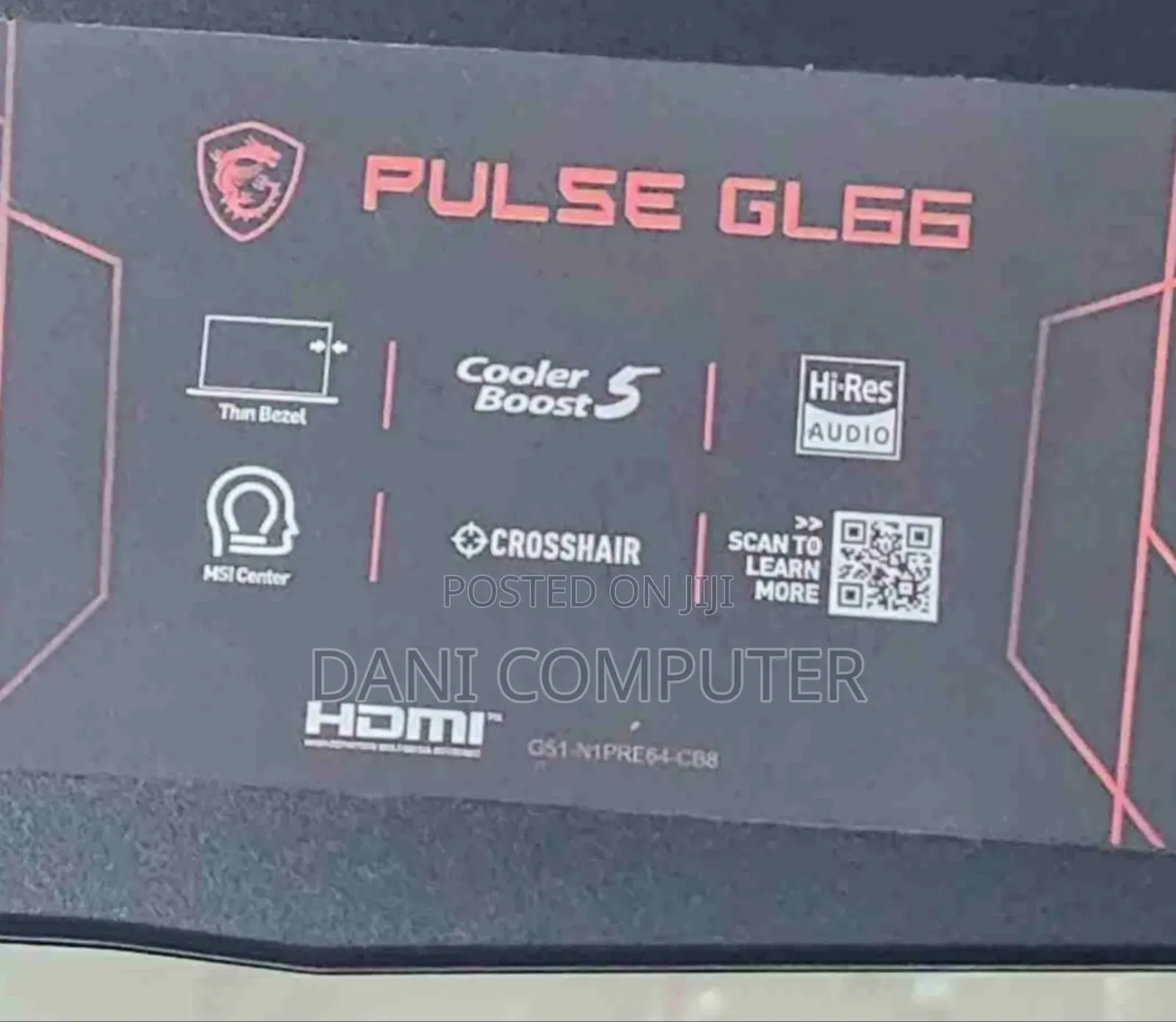 New Laptop MSI Pulse GL66 16GB Intel Core i7 SSD 512GB