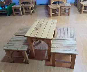 4 Mini Wooden Chairs With A Table | Package