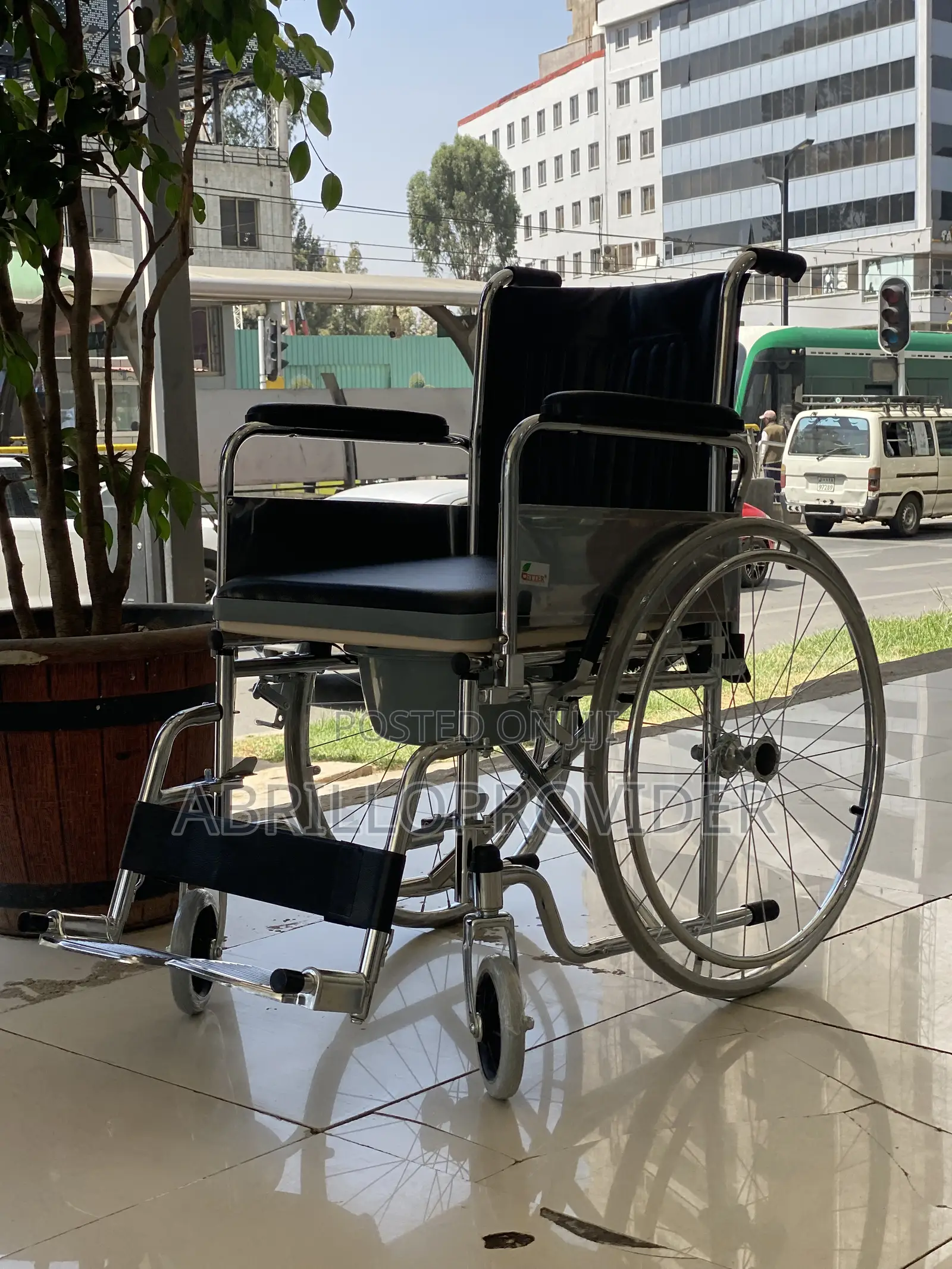 Wheelchair - Steel Frame, Foldable Design | 24-Inch Rear Wheels