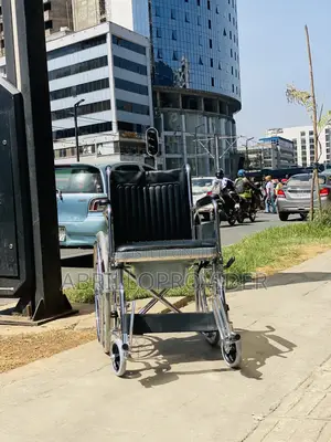 Wheelchair Commode Wheelchair - Steel Frame, Foldable Design | 24