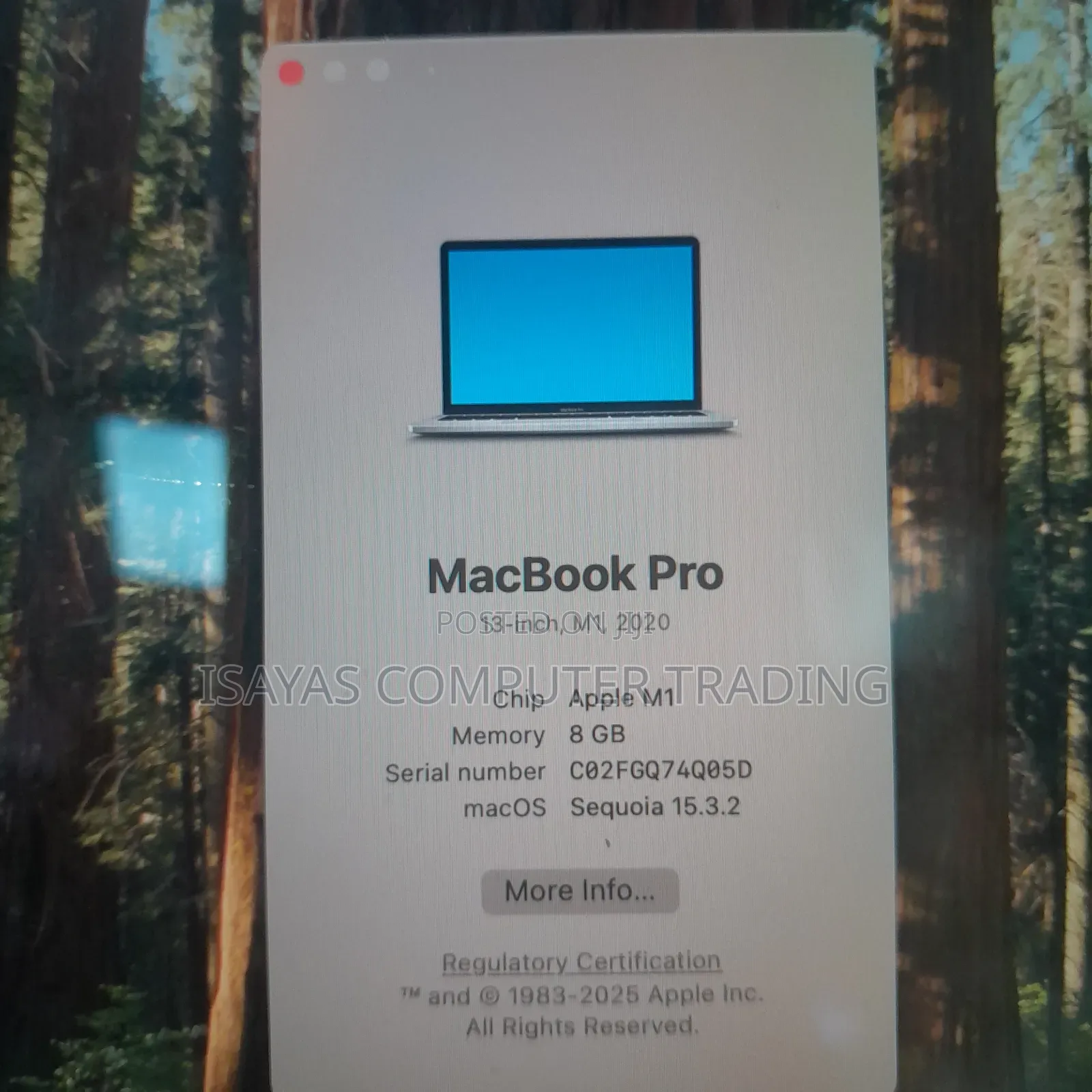 New Laptop Apple MacBook Pro M1 8GB Apple M1 SSD 256GB