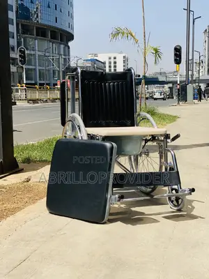 Commode Wheelchair Foldable Chromed Steel Framefoldable Chromed Steel