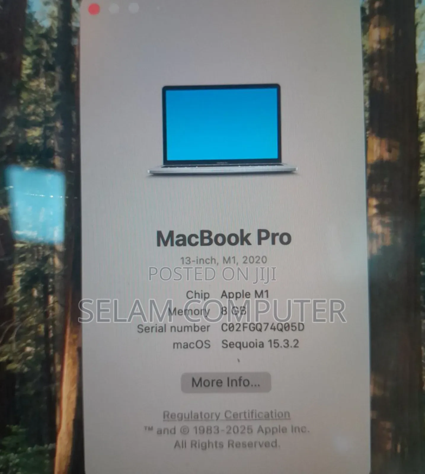 New Laptop Apple MacBook Pro M1 8GB Apple M1 SSD 256GB