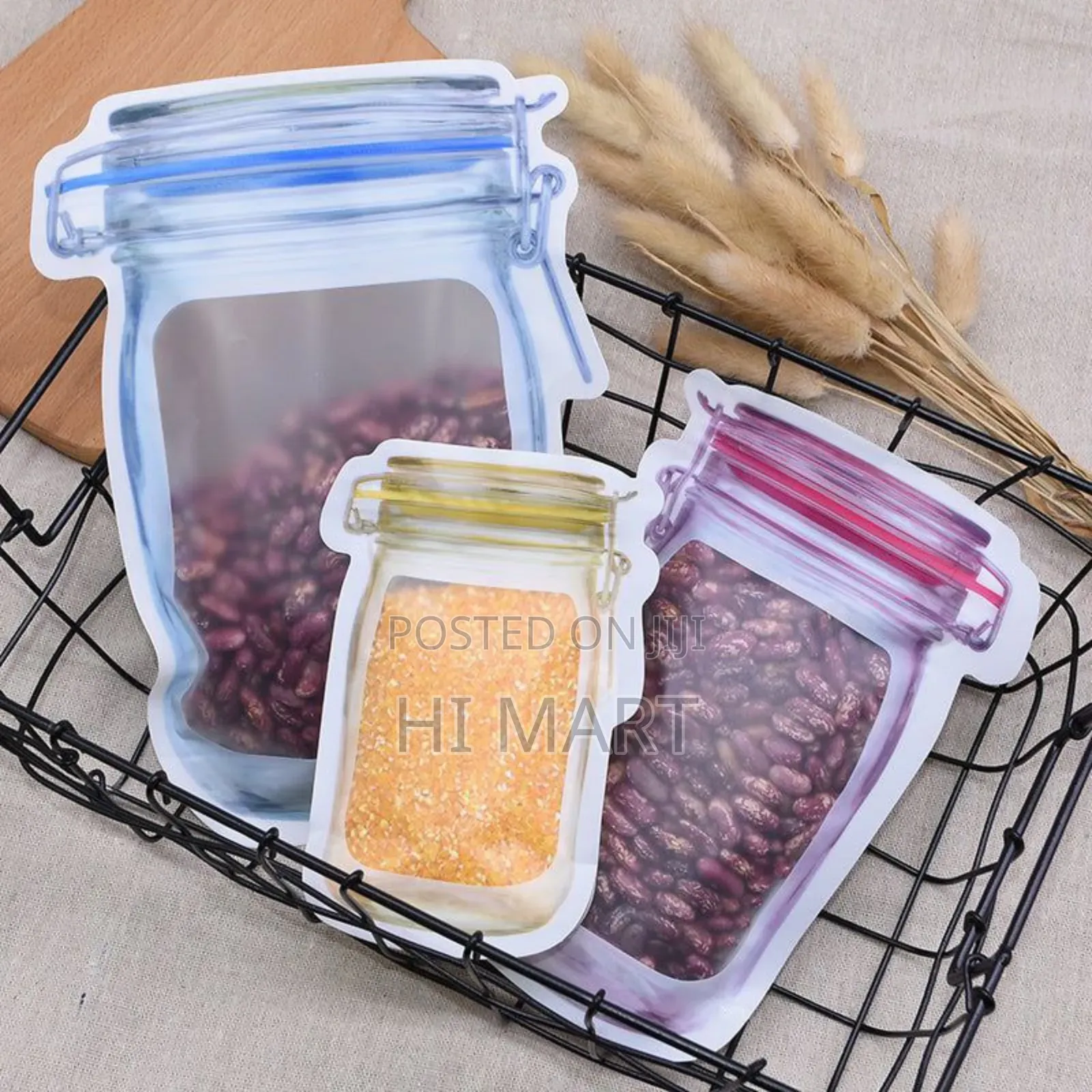 3pcs Reusable Plastic Mason Jar Bottles Bags