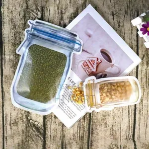 3pcs Reusable Plastic Mason Jar Bottles Bags