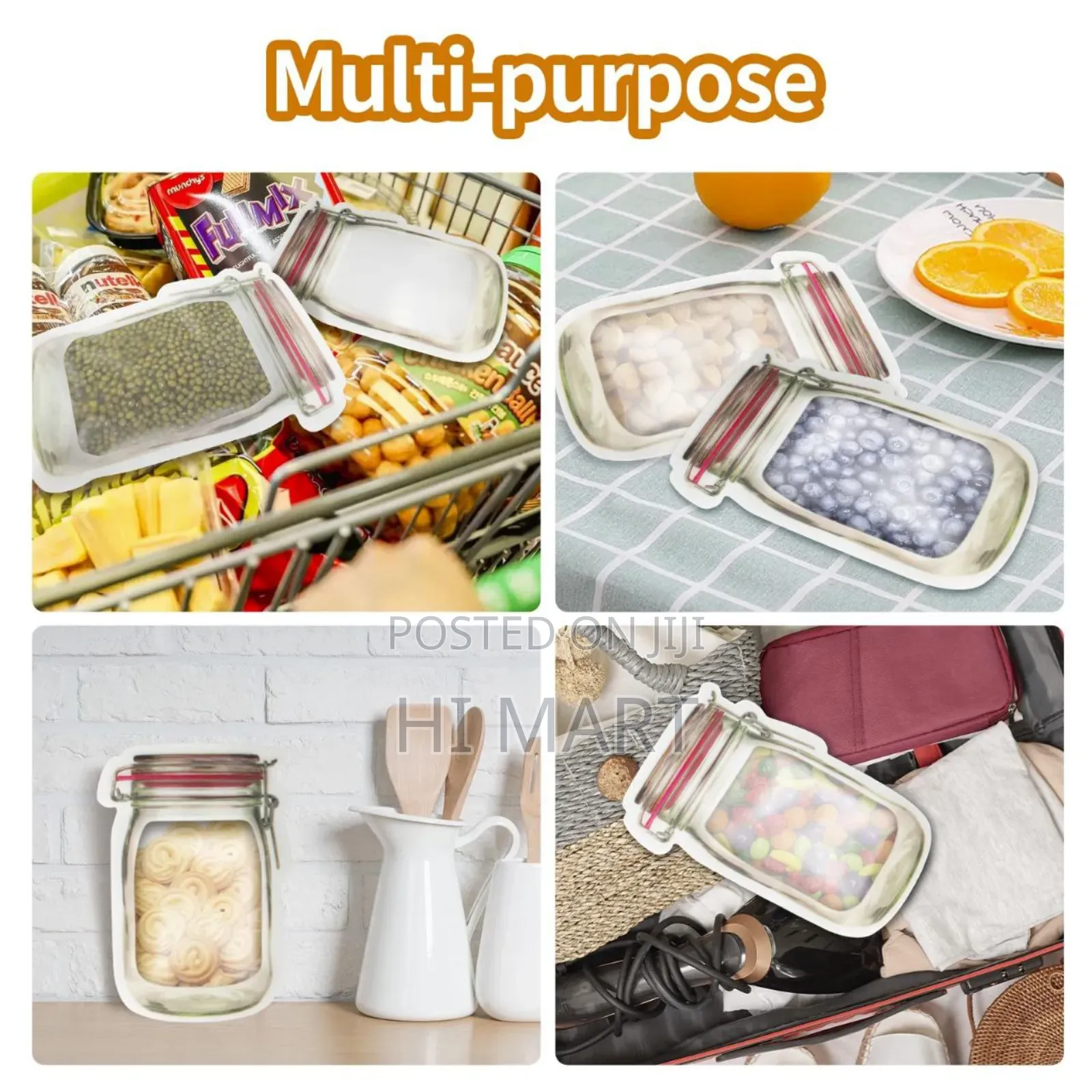 3pcs Reusable Plastic Mason Jar Bottles Bags