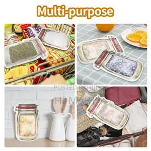 3pcs Reusable Plastic Mason Jar Bottles Bags