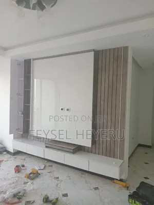 Tv Unit Wall Modern Wall Tv Unit የሚያምር ዲዛይን ጠንካራ እና ዘመናዊ