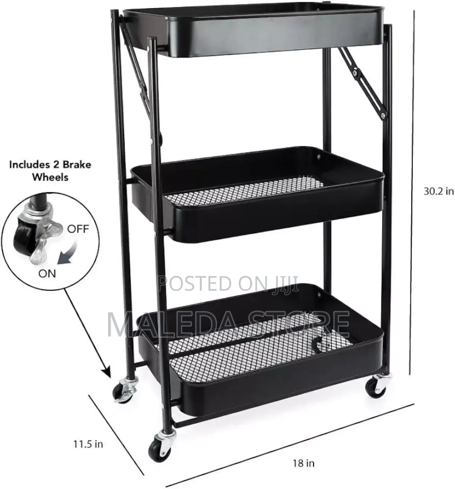 3 Layer Stainless Still Moveable Cart