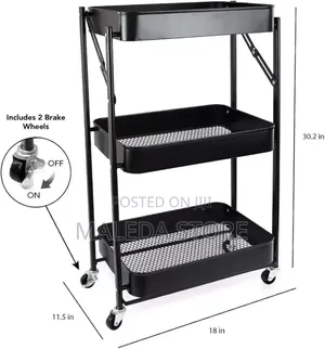 3 Layer Stainless Still Moveable Cart