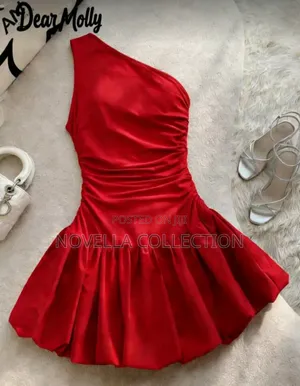 Women's Elegant Sleeveless Asymmetrical Shoulder Short Dress,