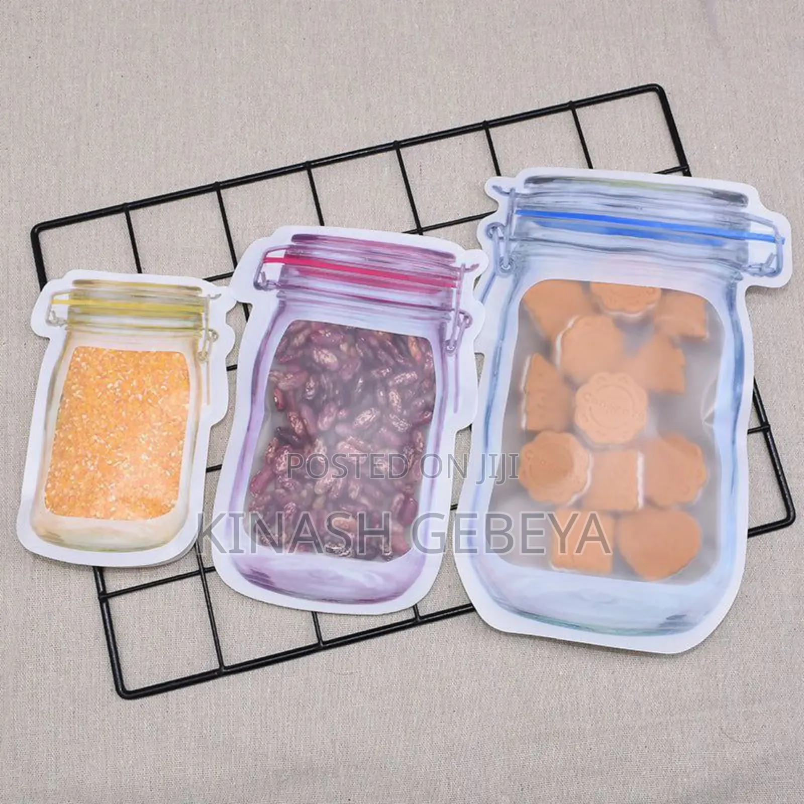 3pcs Reusable Plastic Jar Bottles Bag