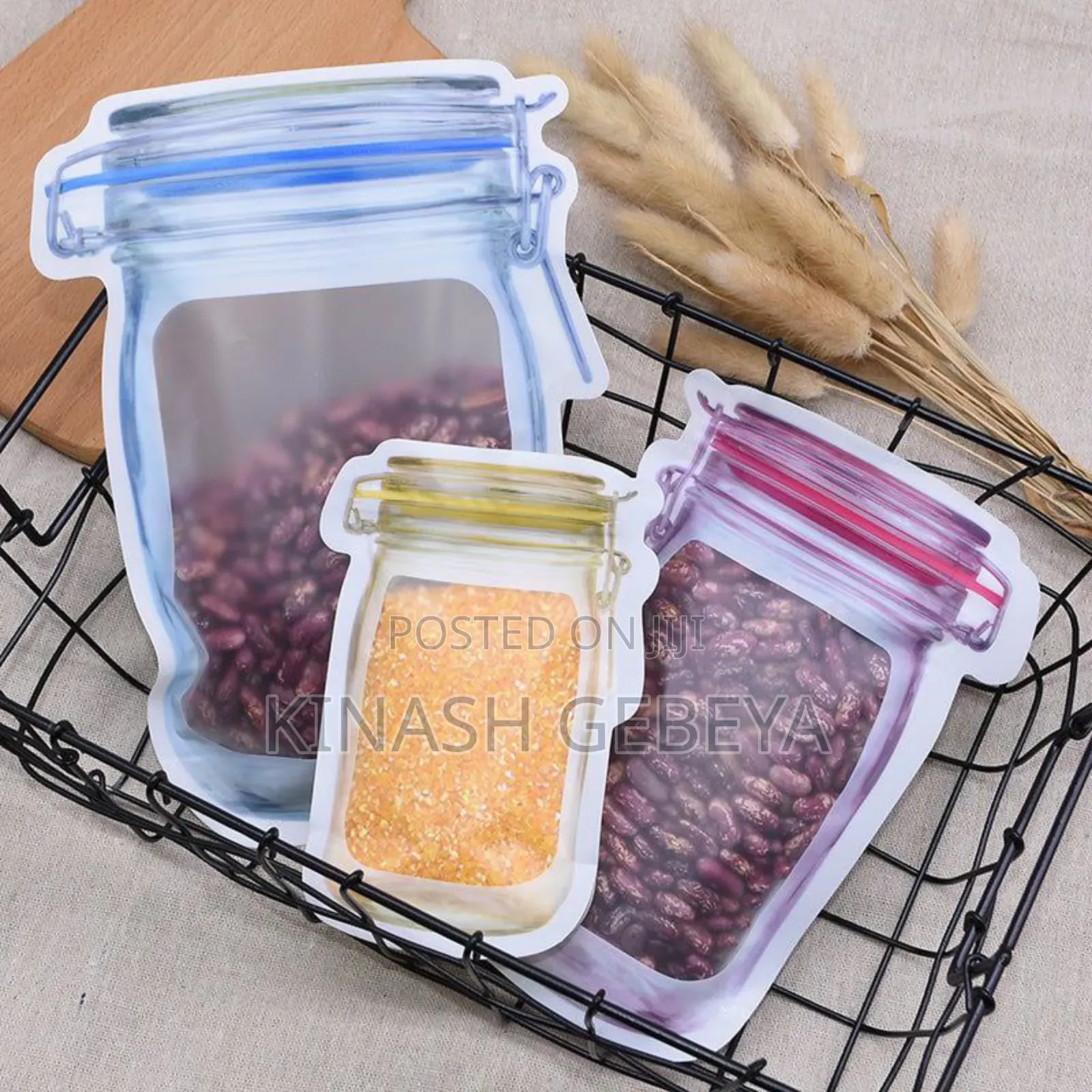 3pcs Reusable Plastic Jar Bottles Bag