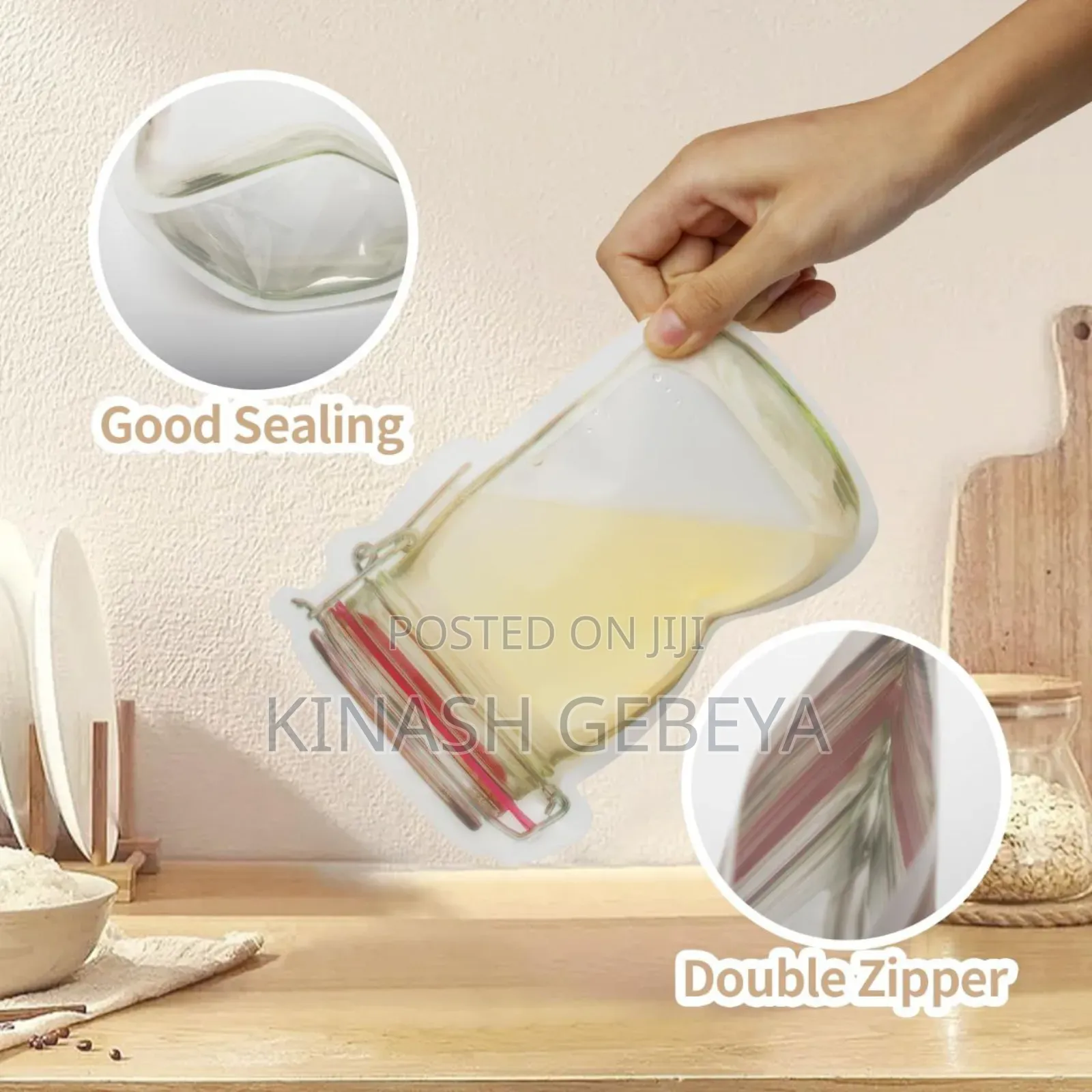 3pcs Reusable Plastic Jar Bottles Bag