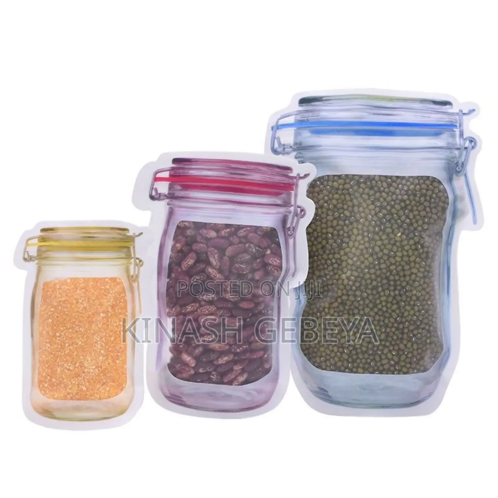 3pcs Reusable Plastic Jar Bottles Bag