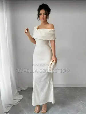 Jacquard Oblique Shoulder Elegant High-Waisted Dress