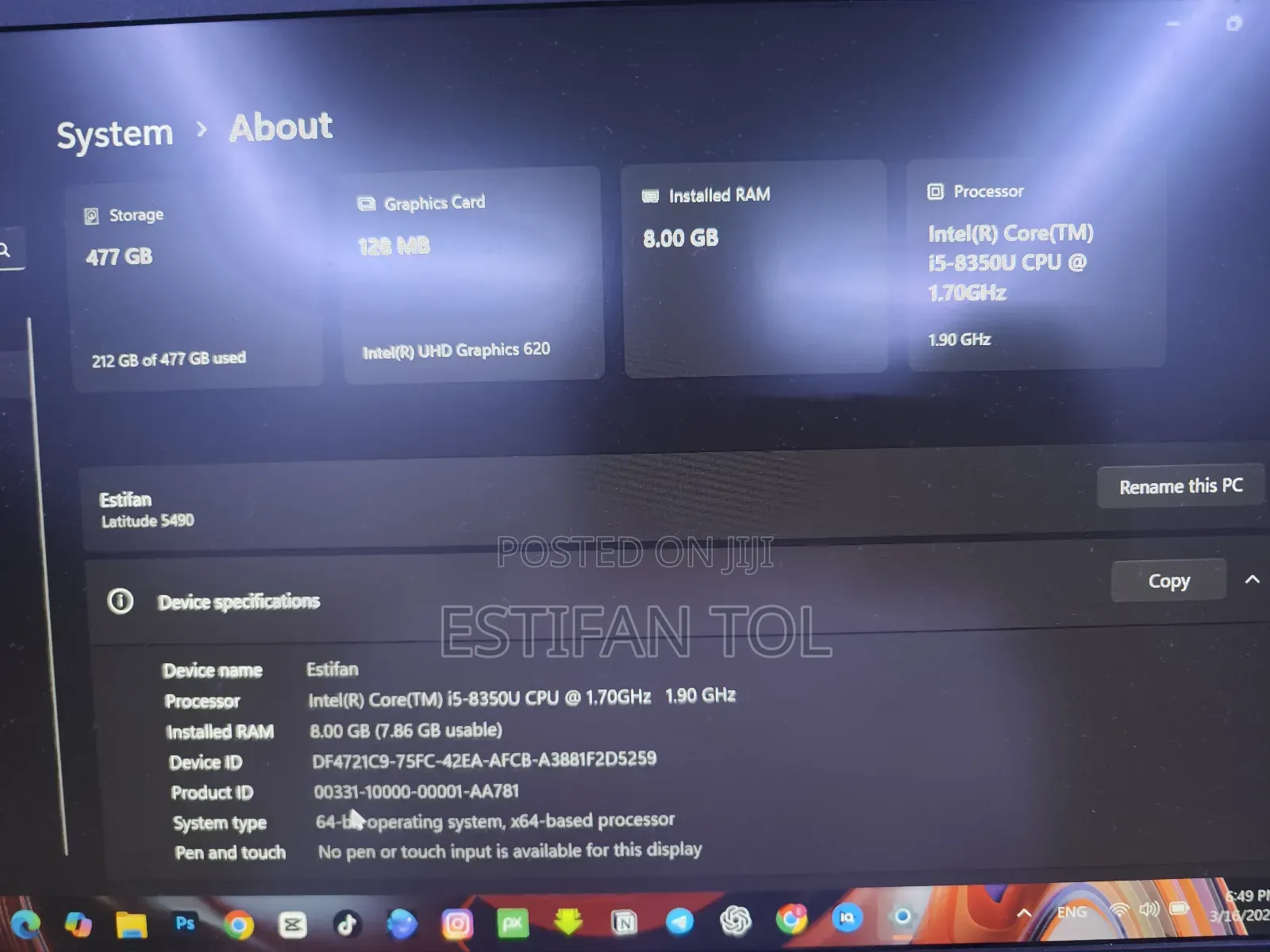 Laptop Dell Latitude 5490 8GB Intel Core i5 SSD 512GB
