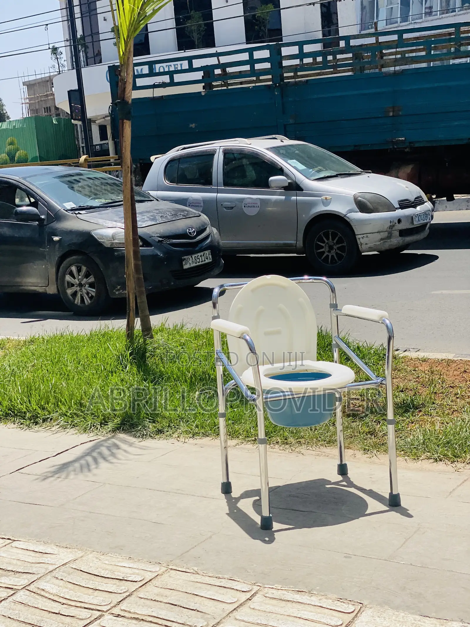 Foldable Commode Chair | Adjustable Height, Lightweight Bedside Toilet