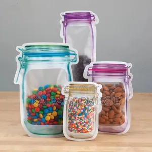 3pcs Reusable Plastic Mason Jar Bottles Bags