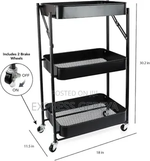 3layer Stainless Steel Moveable Cart Kitchen Rack