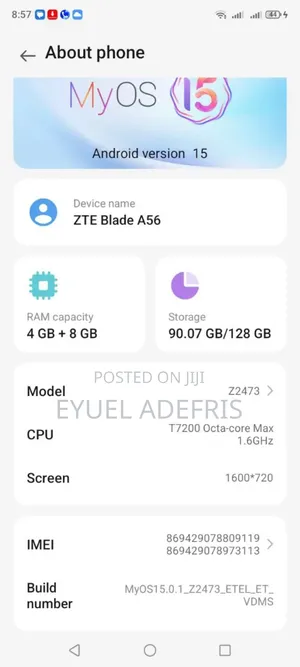 New ZTE Blade A56 128 GB White