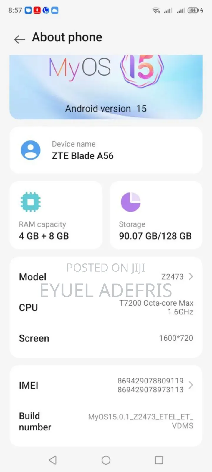 New ZTE Blade A56 128 GB White