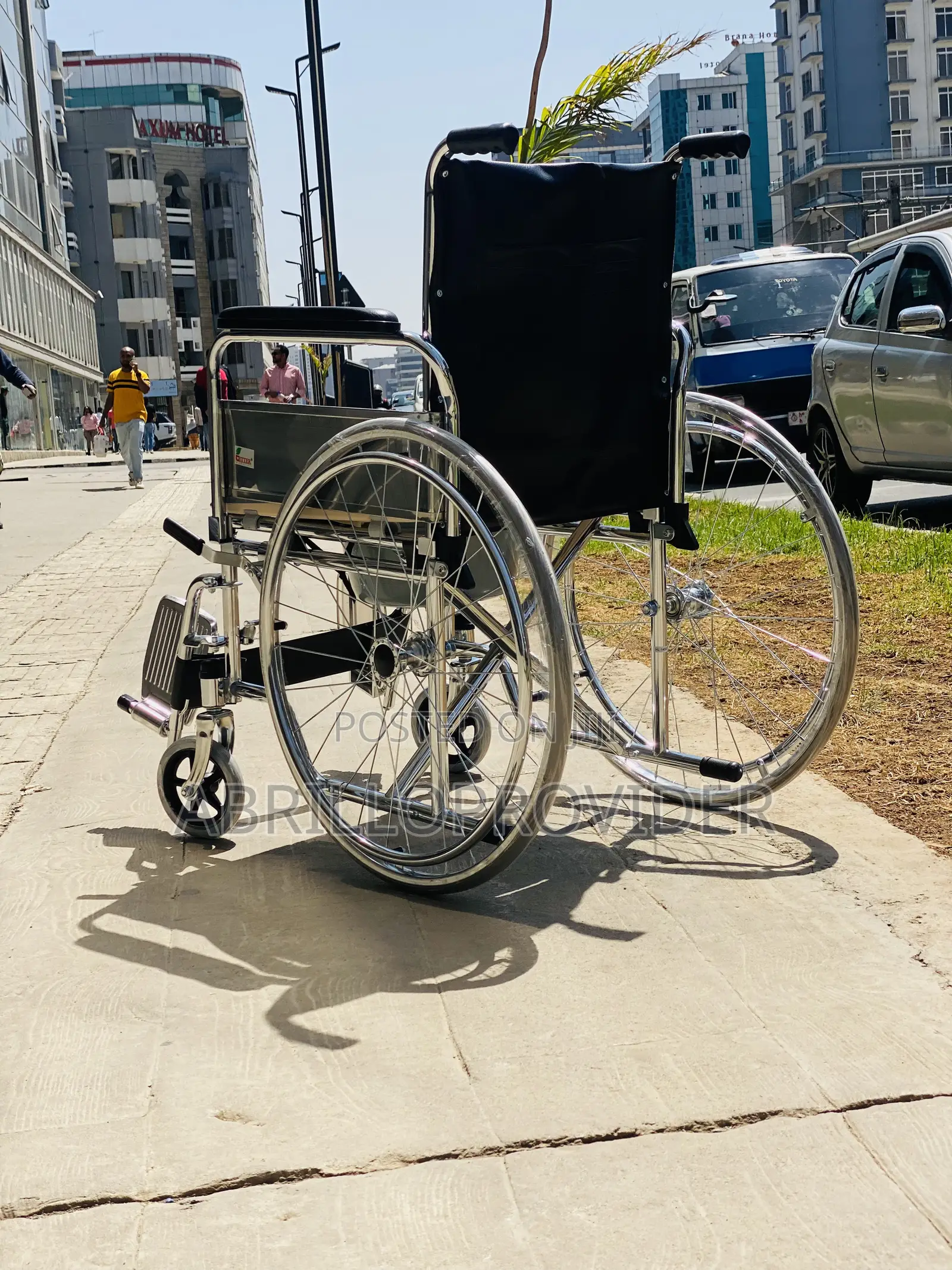 Wheelchair With Head And For A Patient Or An Elderly. With Commode