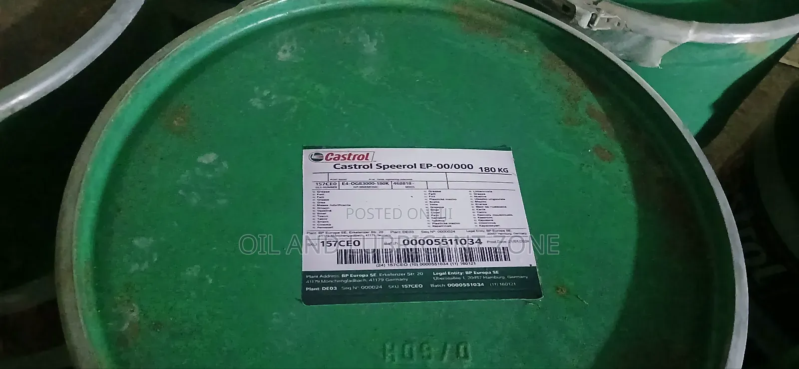 Ep-00 Grease 180kg Castrol