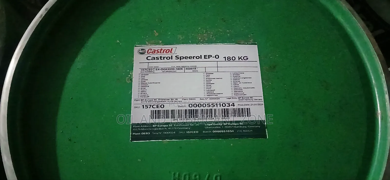 Ep-00 Grease 180kg Castrol