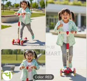 Baybee 3-Wheel Kick Scooter Featuring Led Pu Flashing Wheels, a Rear