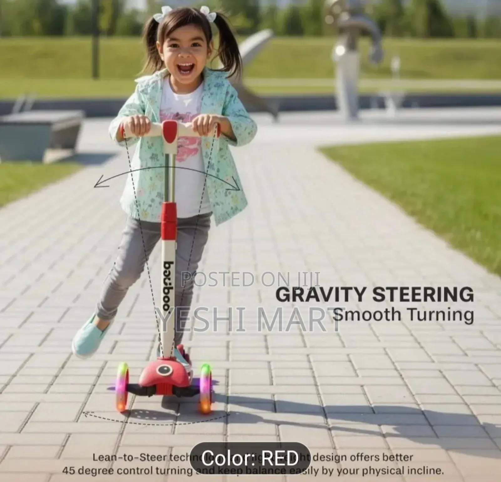 Baybee 3-Wheel Kick Scooter Featuring Led Pu Flashing Wheels, a Rear