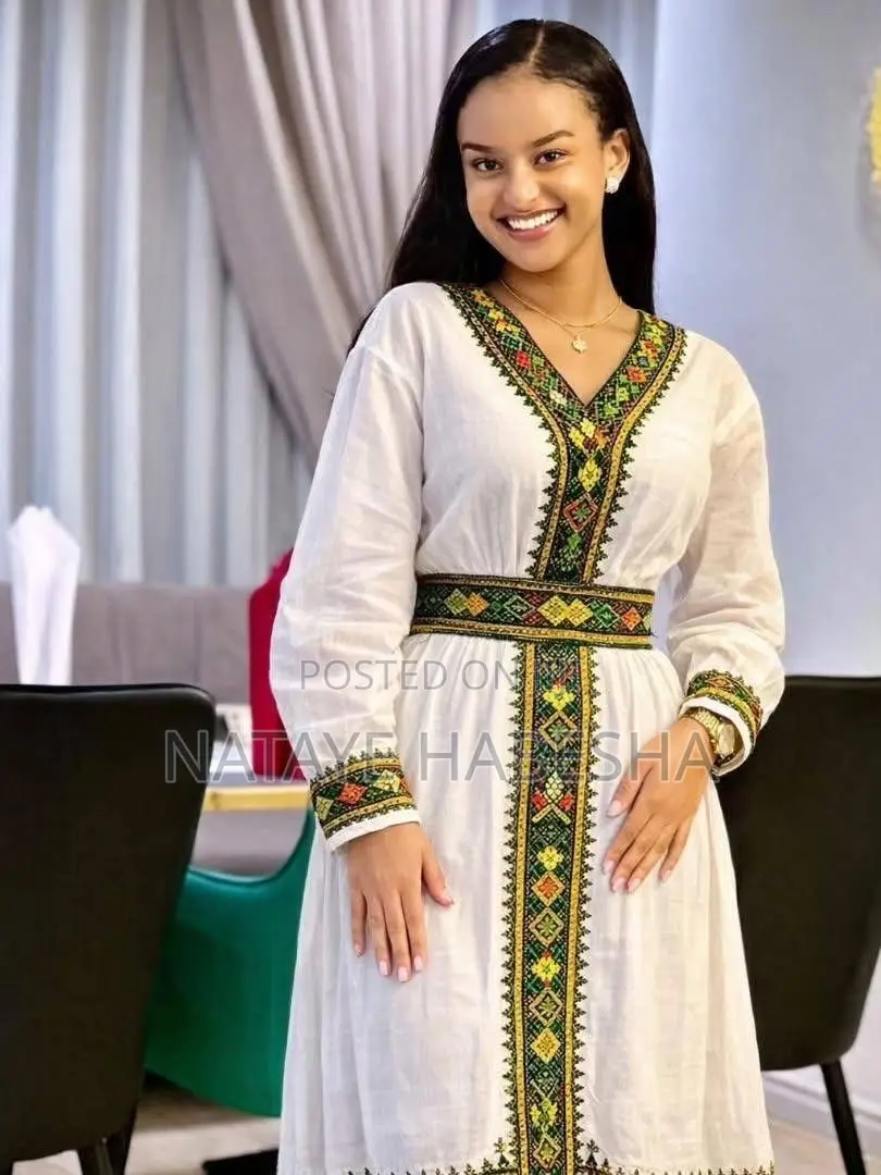 Habesha Kemis የሀበሻ ቀሚስ ሽፎን Yehabesha Libs የሐበሻ ልብስ Traditional Dress