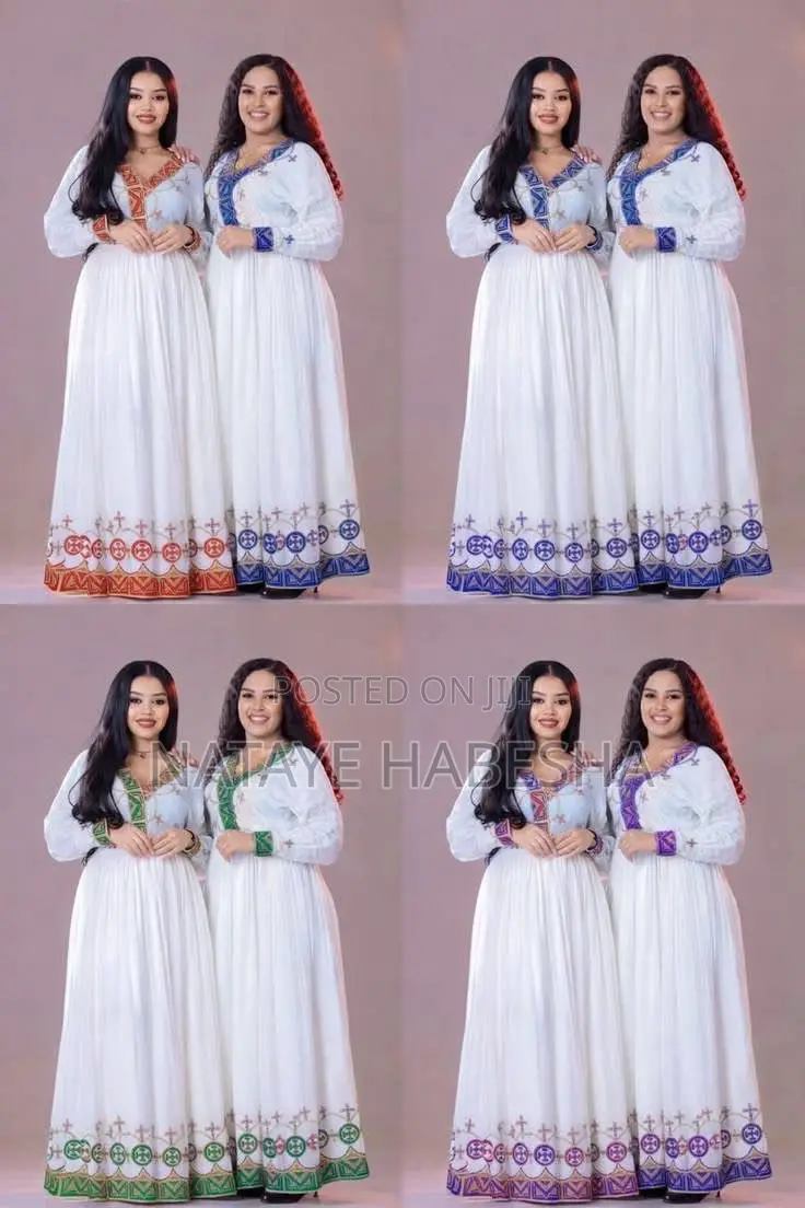 Habesha Kemis የሀበሻ ቀሚስ ሽፎን Yehabesha Libs የሐበሻ ልብስ Traditional Dress